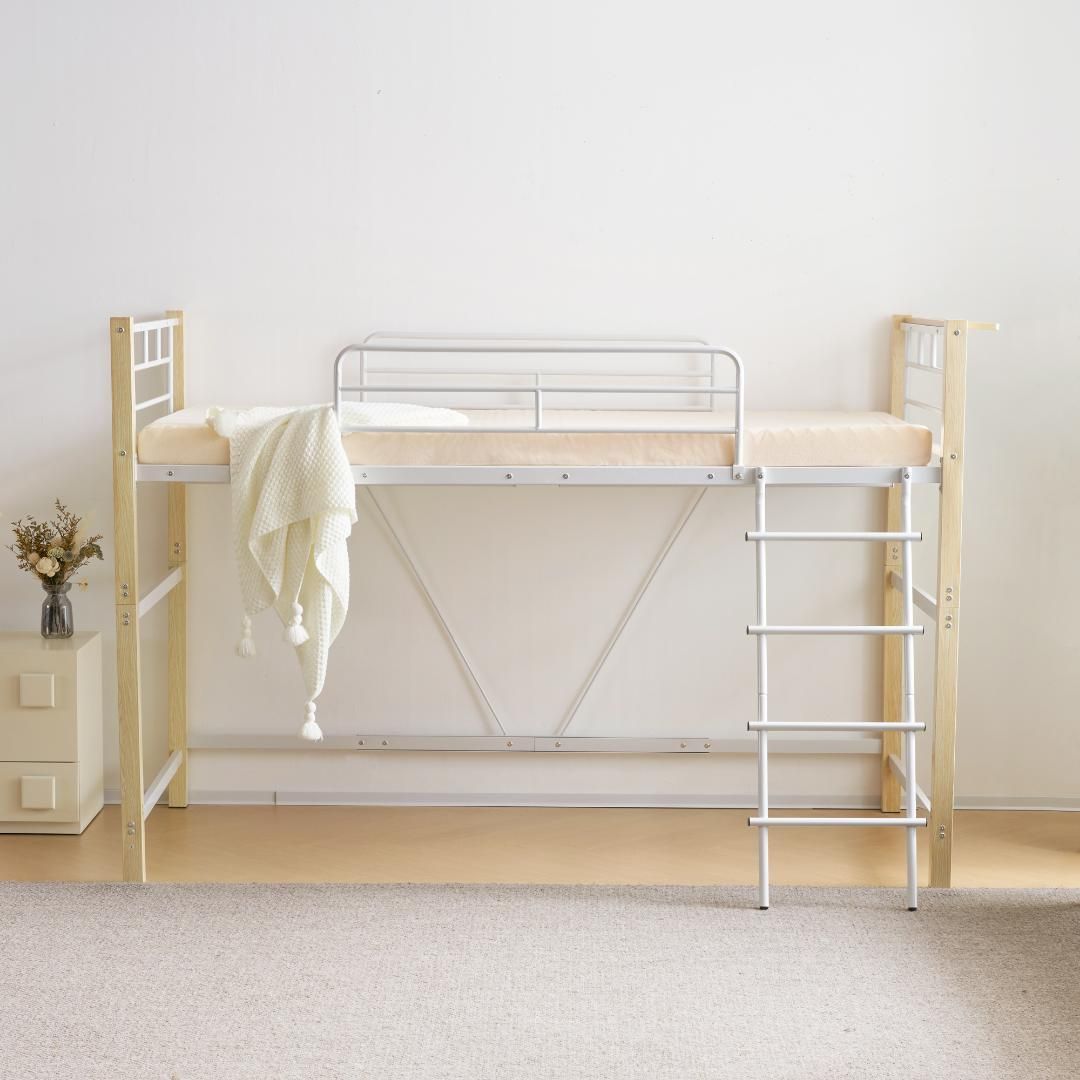 ロフトベッド パイプベッド シングル 耐荷重150kg 高さ140cm システム