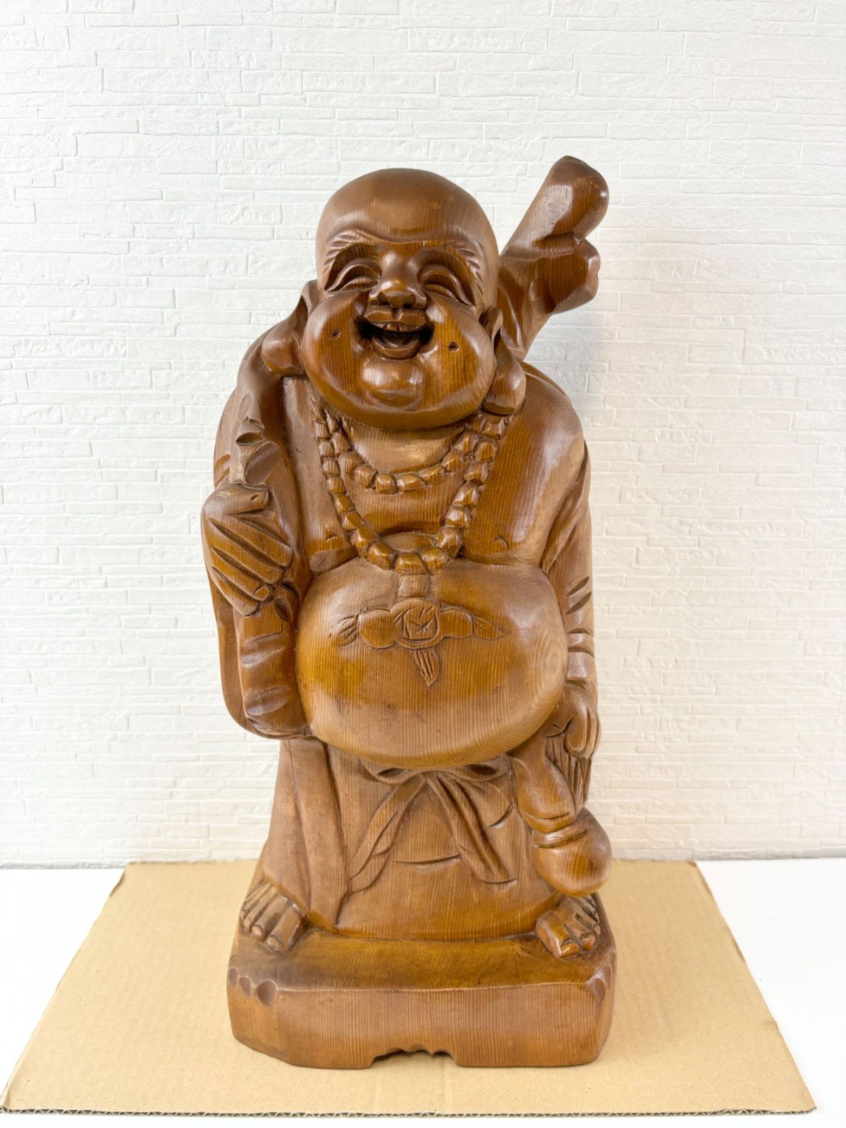 木彫 布袋様 置物 縁起物 七福神 恵比寿様 大黒天 - メルカリ