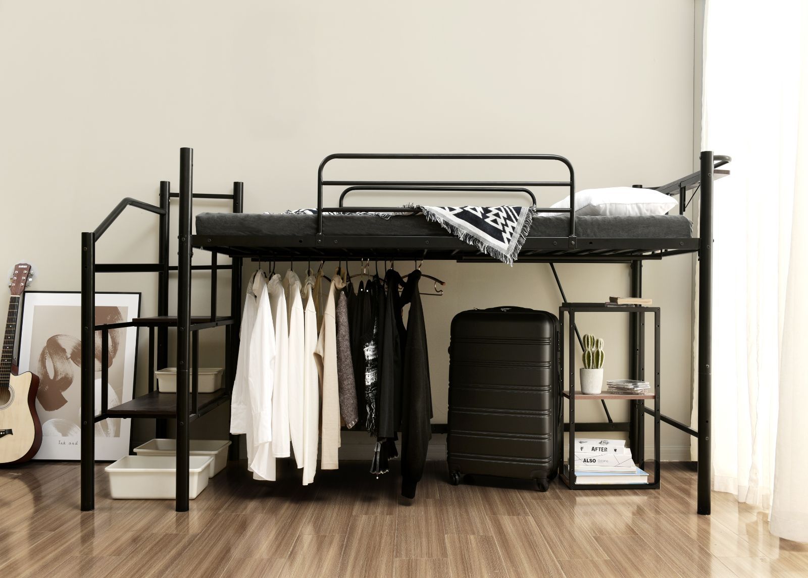 ロフトベッド パイプベッド シングル 耐荷重150kg 高さ130cm ハイ