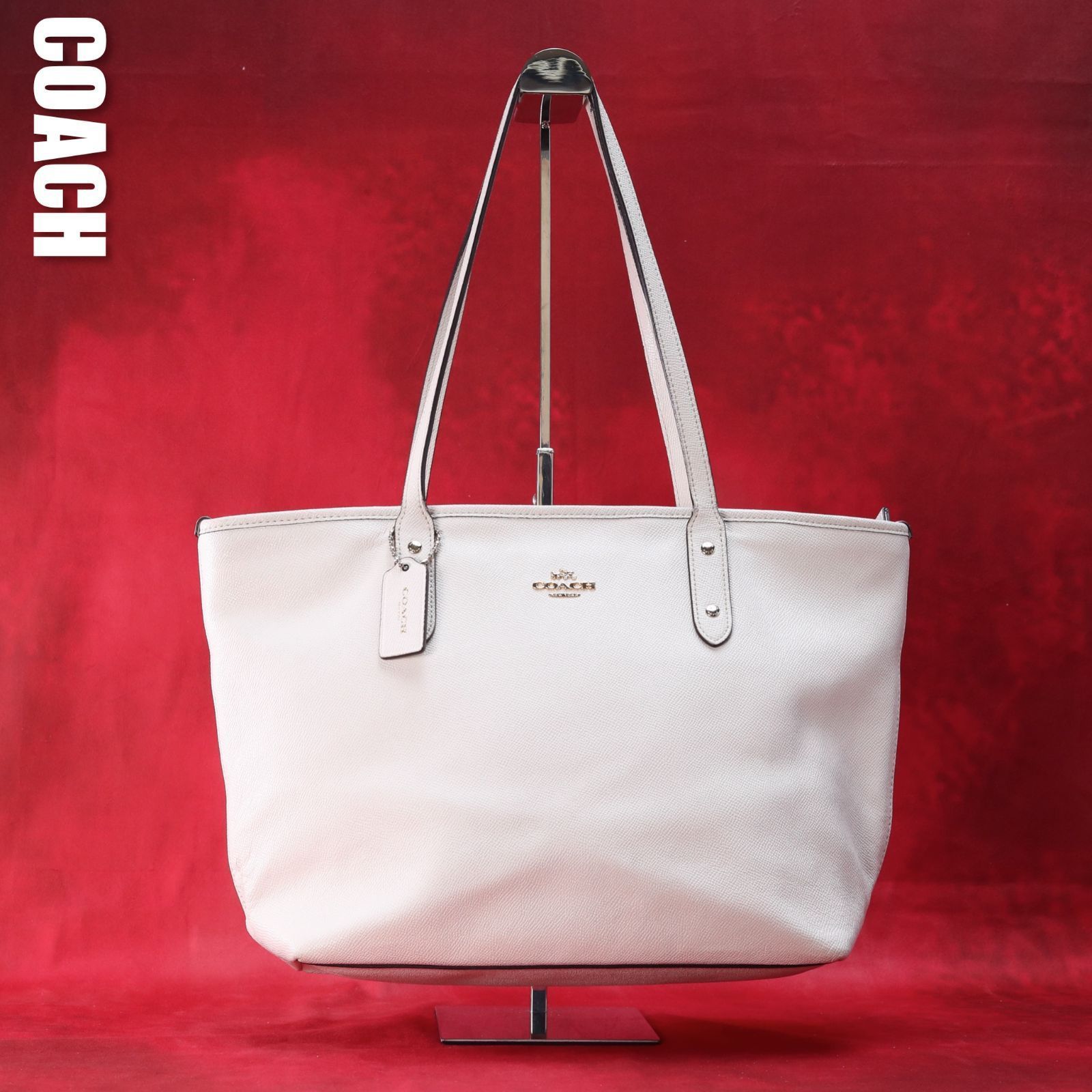 COACH コーチ ホワイト レザー ハンドバッグ ショルダーバッグ 白