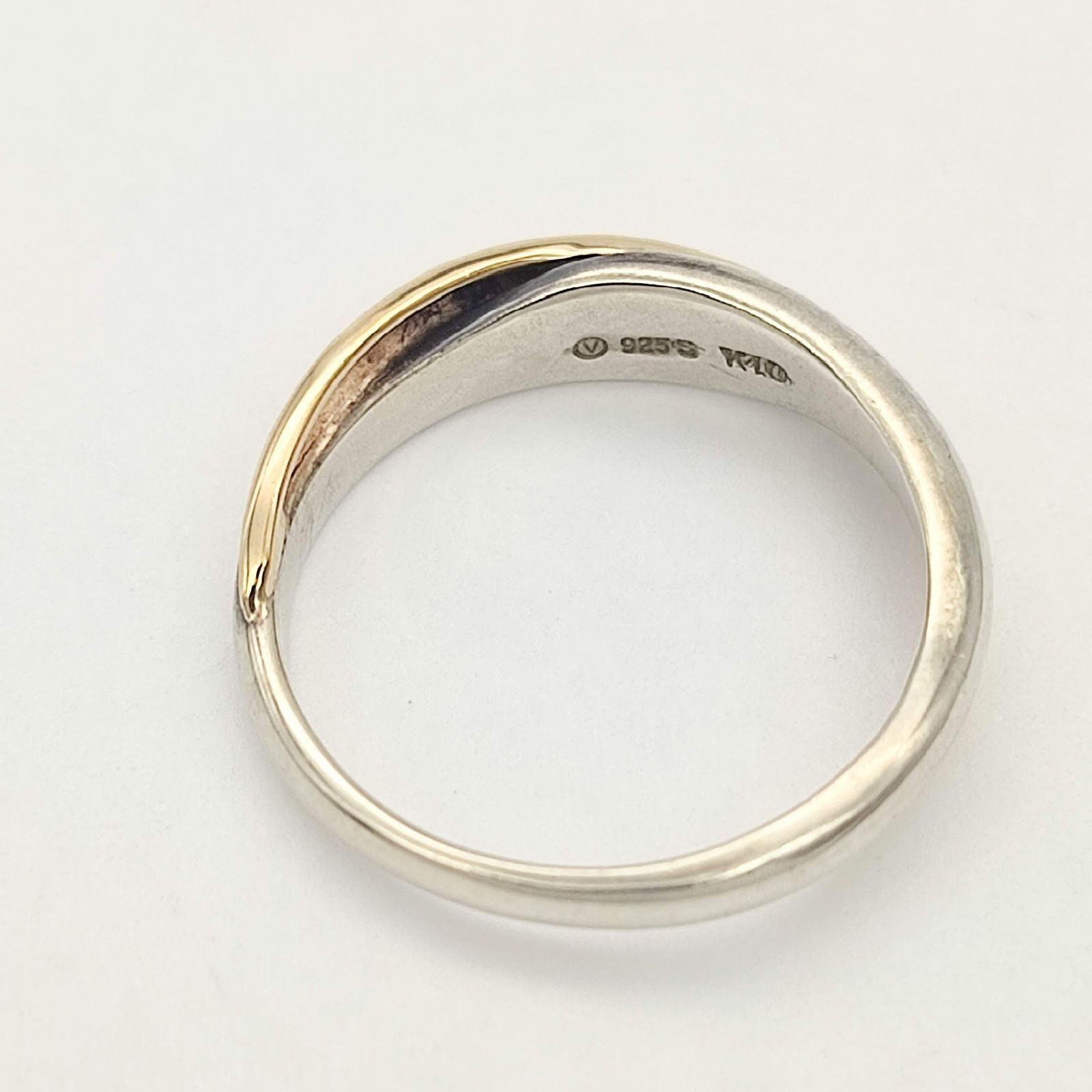 美品】ヴァンドーム青山 V刻印 コンビデザインリング SILVER K10