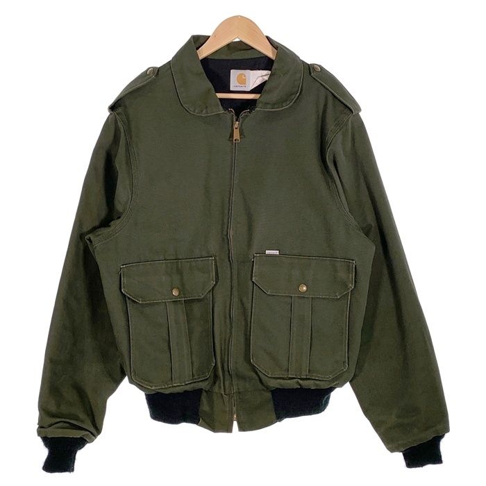 90`s Carhartt カーハート ダック ボンバージャケット サンタフェ モス