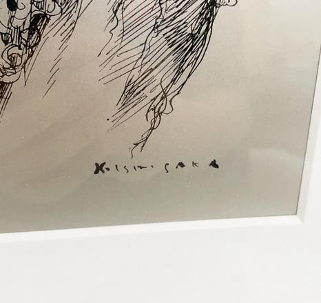 石坂恵子 油彩 直筆サイン 想い 女性の肖像画 日本画 共シール F4号 幻