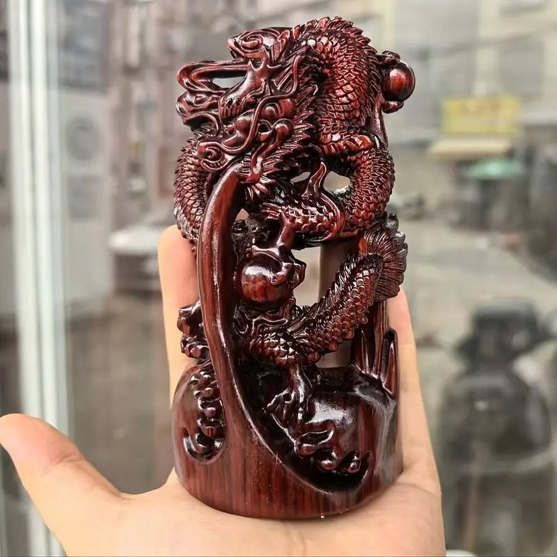 昇龍 木彫 龍 竜 縁起物 置物 インテリア ドラゴン 木製 オブジェ 楽天