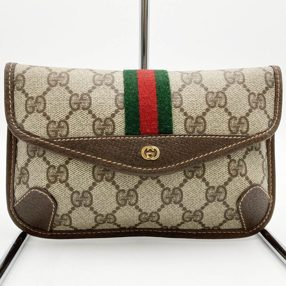 美品 GUCCI グッチ GG柄 オールドグッチ ポーチ クラッチバッグ 小物