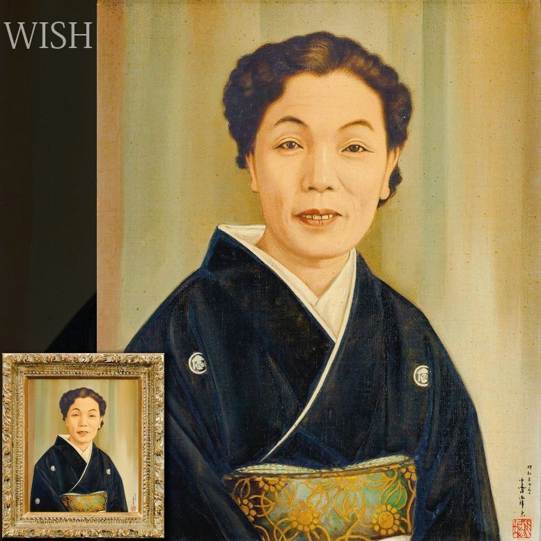 真作】【WISH】馬堀法眼喜孝 油彩 8号 1955年作 ◇昭和の品と美しさを