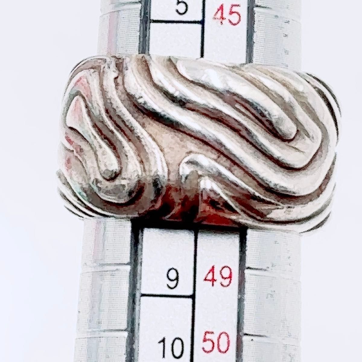 ティファニー TIFFANY 木目 モクメ ウェーブ リング ワイド シルバー