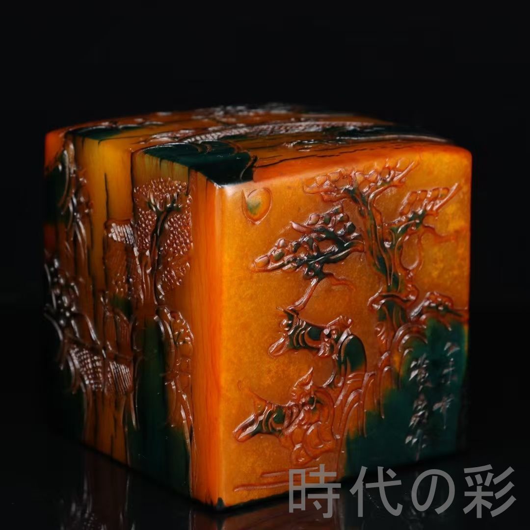 中国古美術 旧蔵 乙未年 篆刻家 黄易作 田黄石 烏鴉皮 博意印章 工芸品