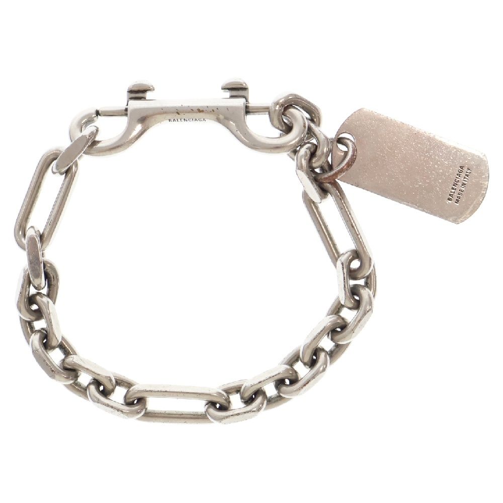 BALENCIAGA (バレンシアガ) ドッグタグ ロゴ チェーンブレスレット