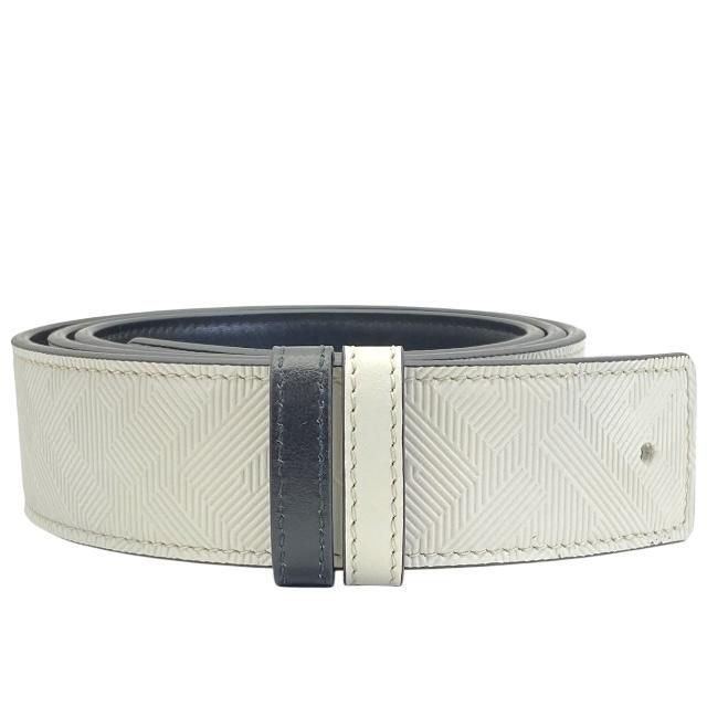 未使用】FENDI フェンディ ズッカ柄 FF ロゴベルト レザー ホワイト