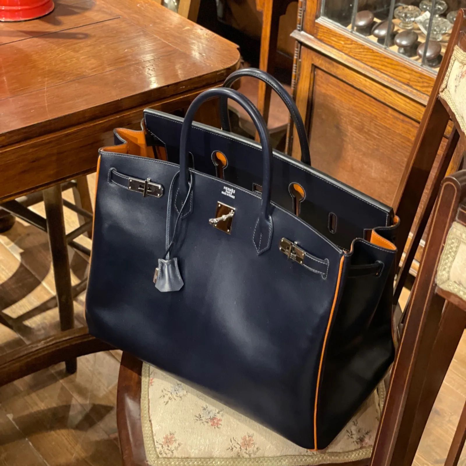 エルメス バーキン40 HERMES BIRKIN 40 ボックスカーフ ブルー