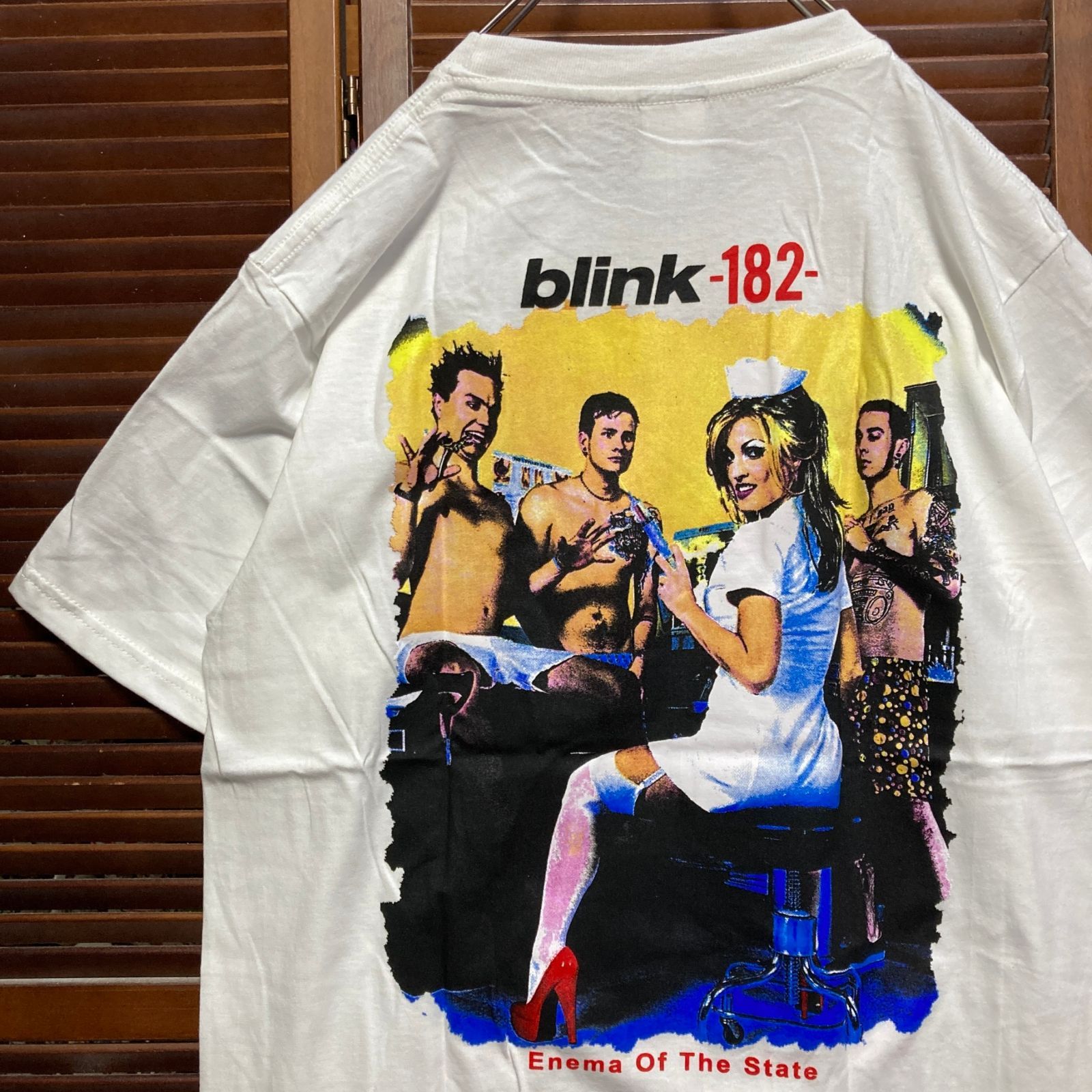 ⭐︎ ブリンク182 blink-182 白 ピンナップガール バンド Tシャツ tee