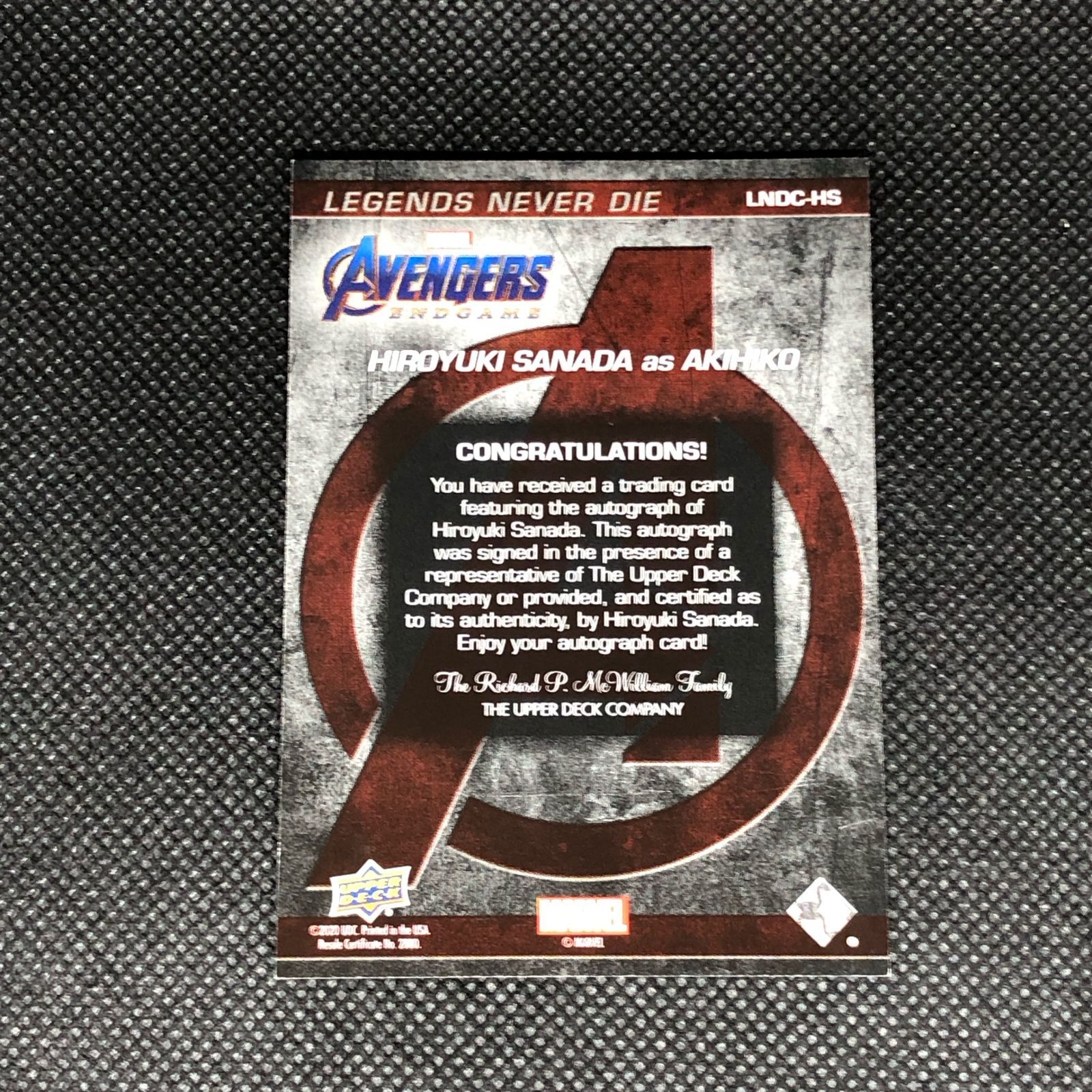 Upper Deck Avengers Endgame 真田広之 サインカード - メルカリ