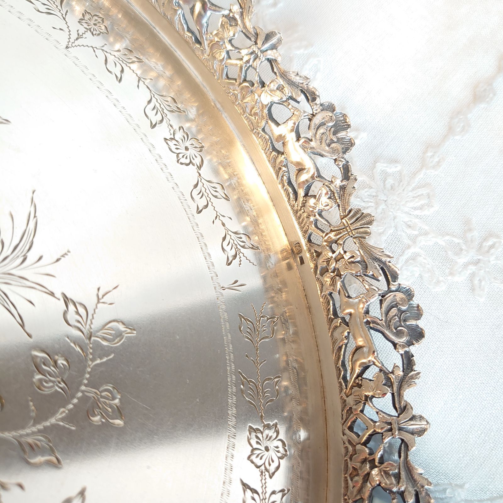 純銀 シルバートレイ シルバートレー アンティーク - メルカリ