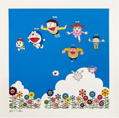 村上隆×ドラえもんコラボエディションサイン入り版画「タイムマシンで