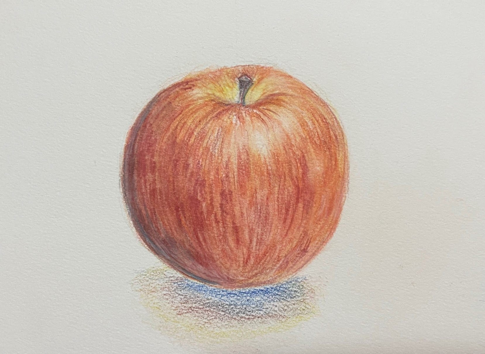 動画を参考に水彩色鉛筆で