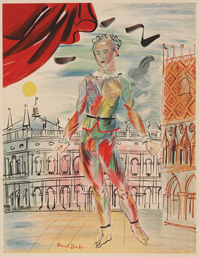 ラウル・デュフィ】 版画 / リトグラフ 「ヴェネツィアの道化師」査定