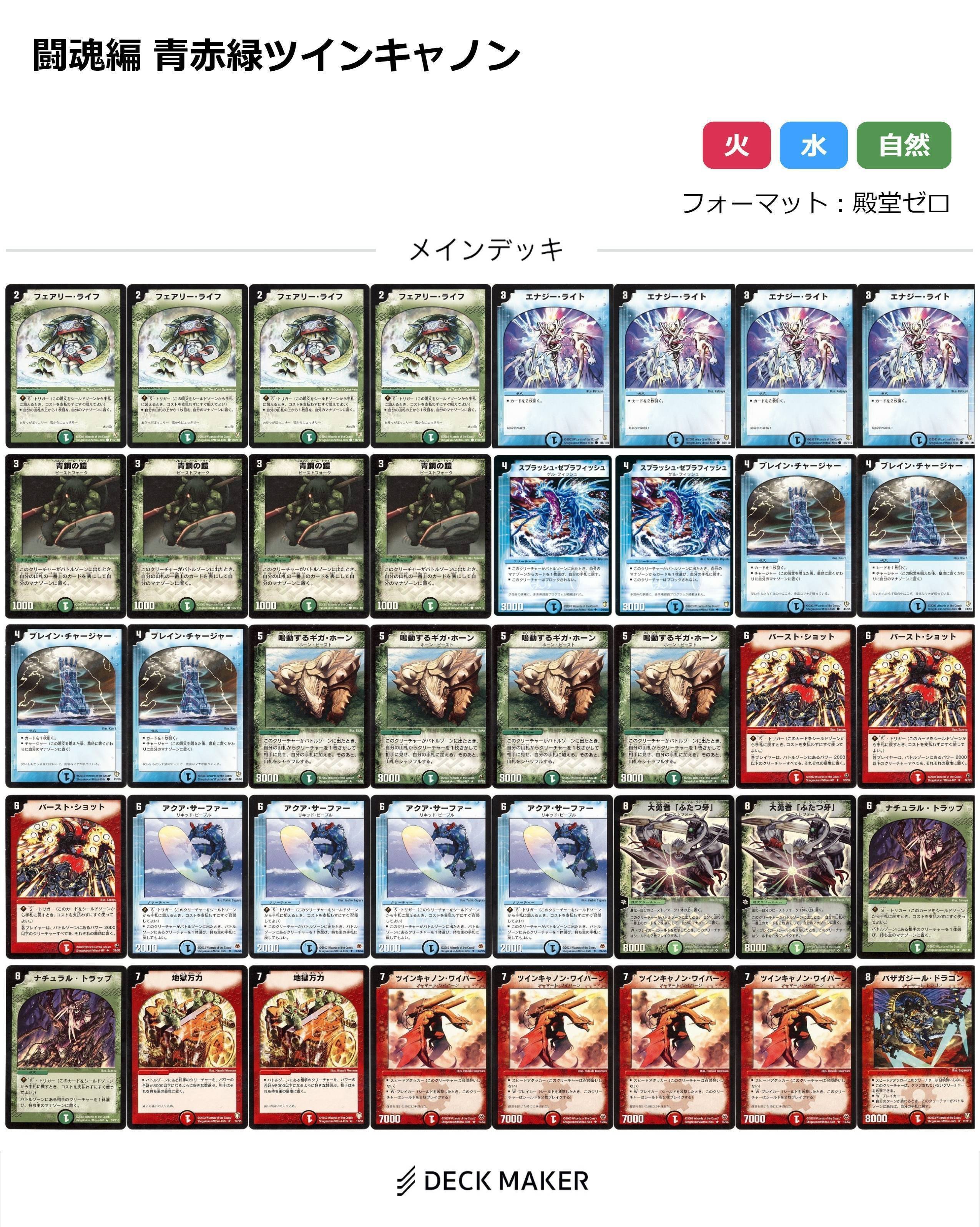 闘魂編・デッキまとめ『旧枠総合殿堂ルール』｜しきいのあかざわ