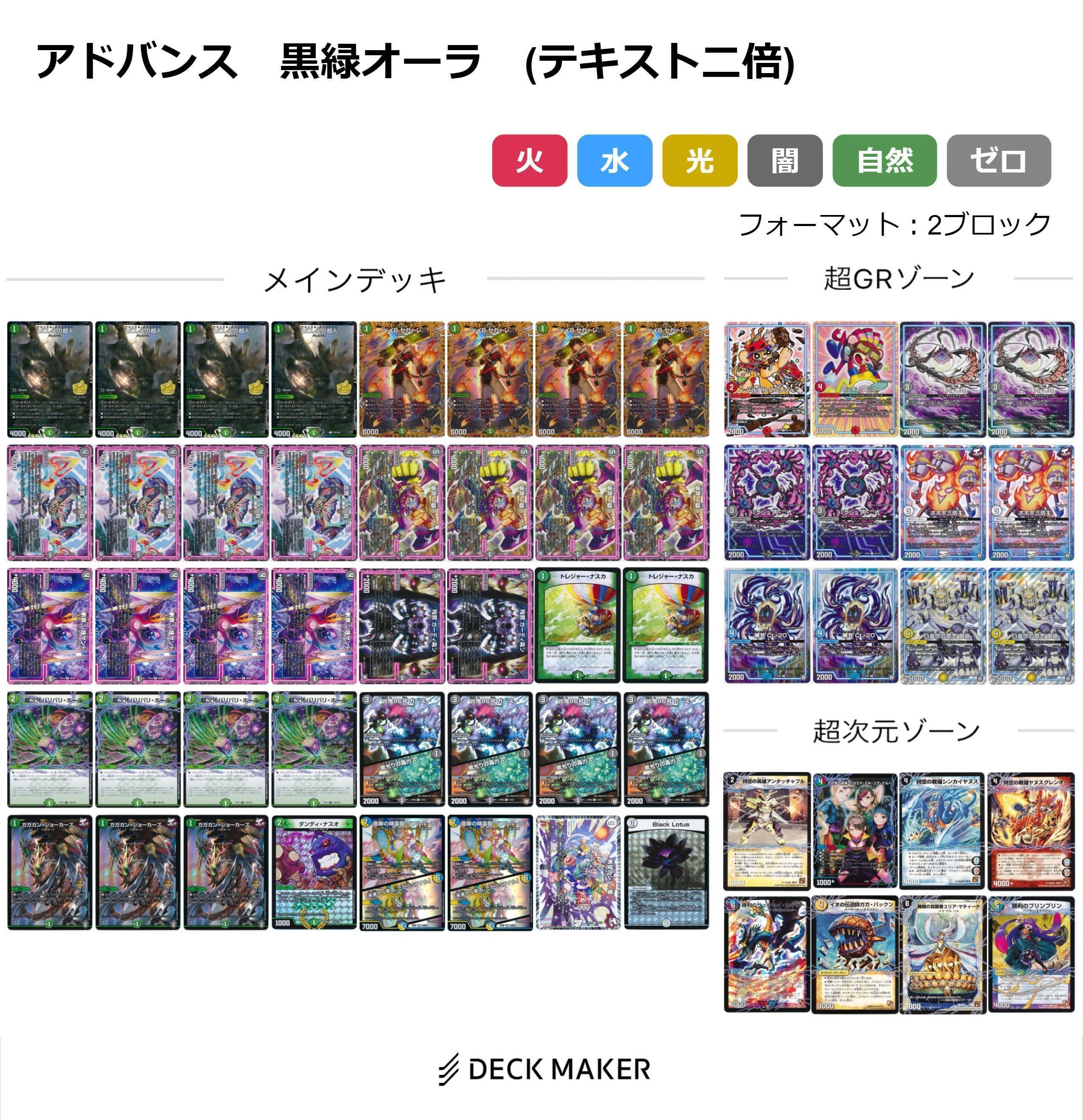テキスト二倍雑多デッキVol.1「黒緑オーラ」｜アシッド