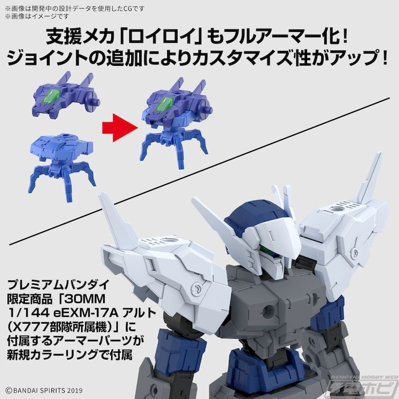 プラモデル「30MM」シリーズに「フルアーマーアルト」や「スピナティオ