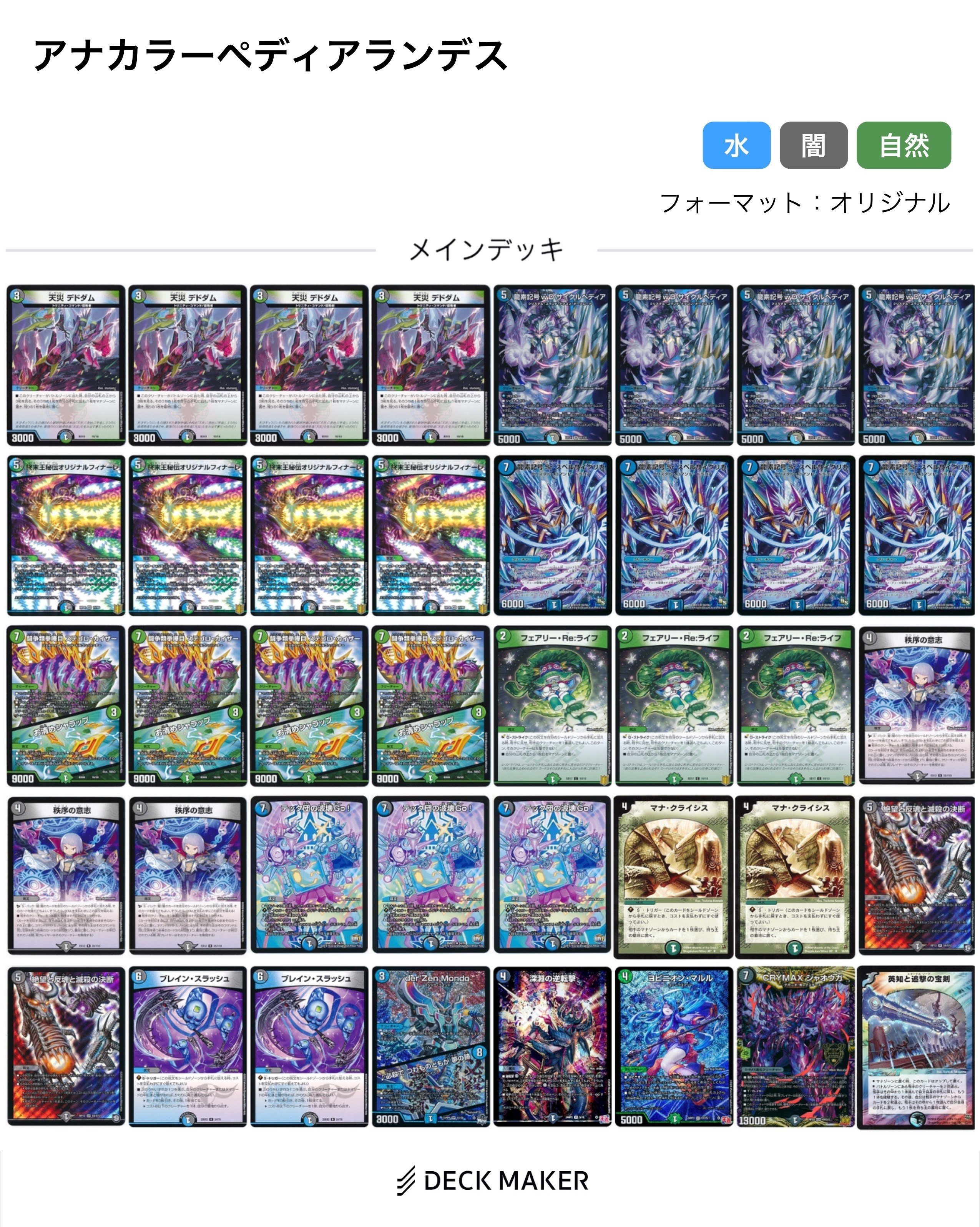 趣味デッキ解説 【アナカラーペディアランデス】｜ヨウリ