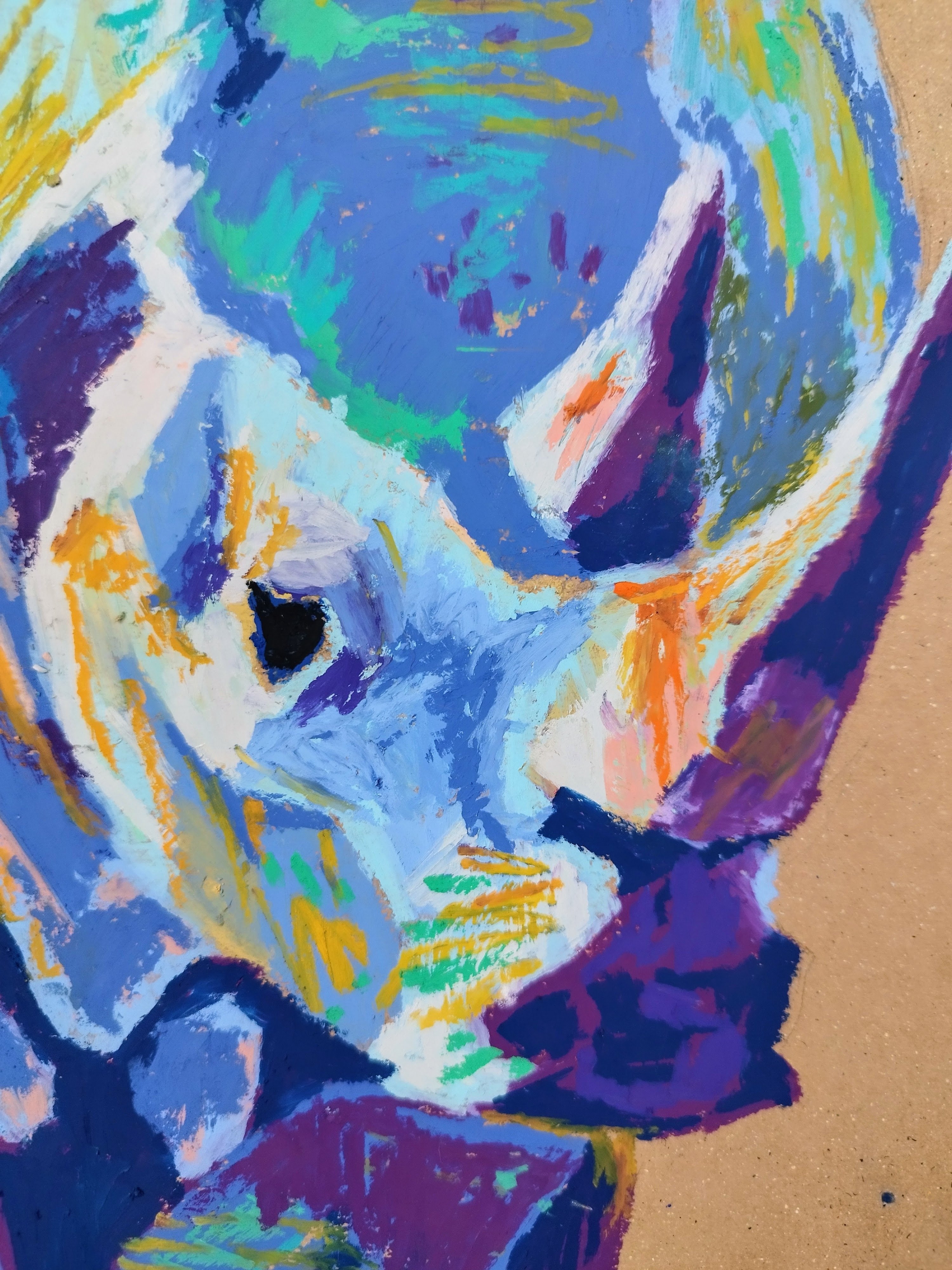 クラフト紙とオイルパステル｜モリワキユウ