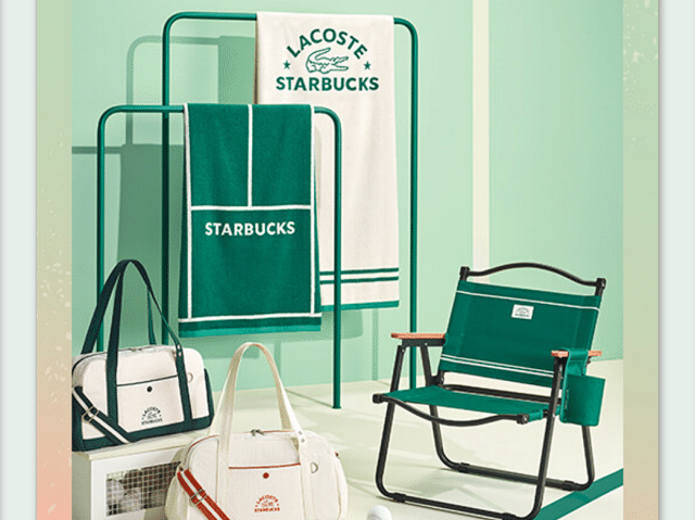 韓国スタバで本日の一杯。夏のイベントはLACOSTEとのコラボ