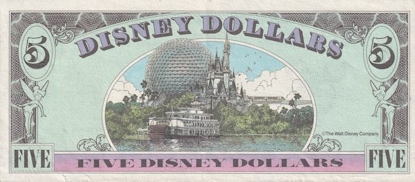 初めてのDダラー】ミッキー生誕65周年1993年版ディズニーダラーの紙幣