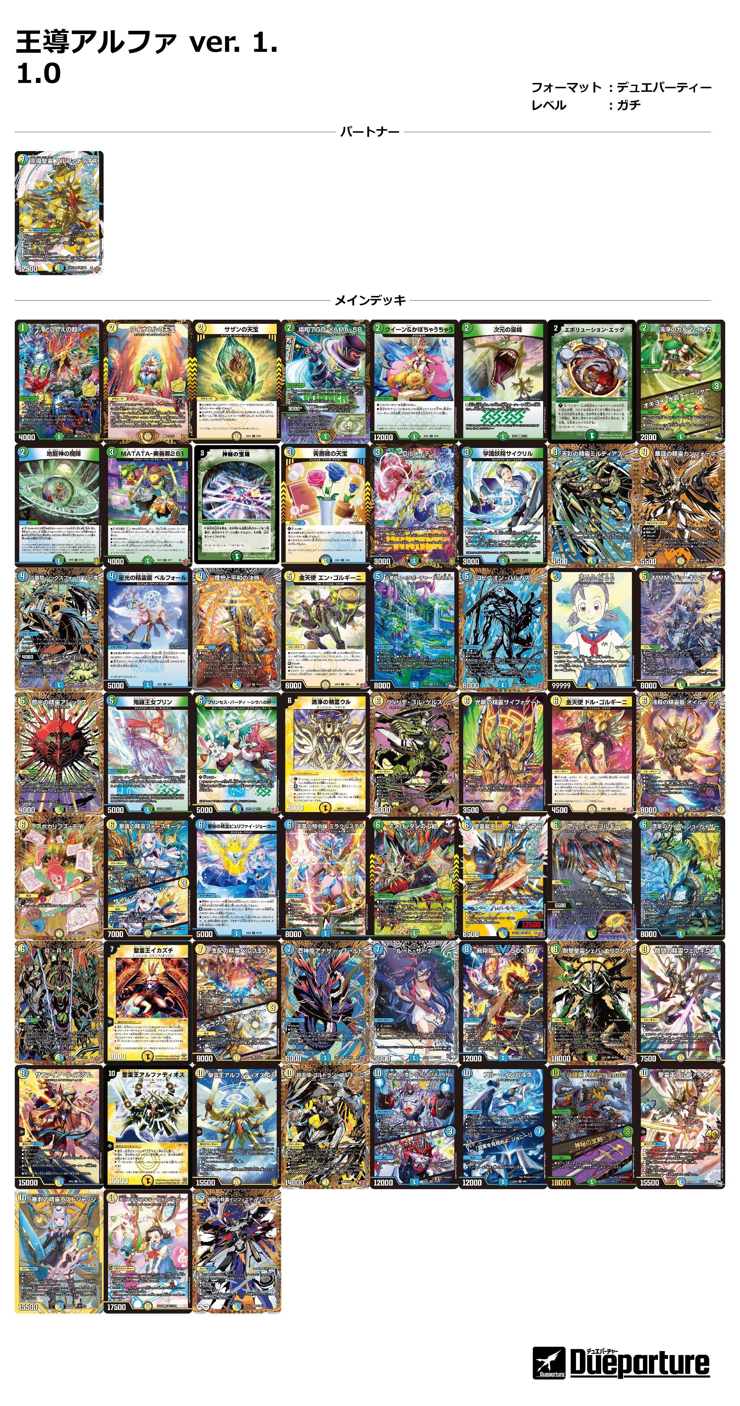 デュエパ】《王導聖霊アルファディオス》60枚解説【Lv.3】｜かろーら