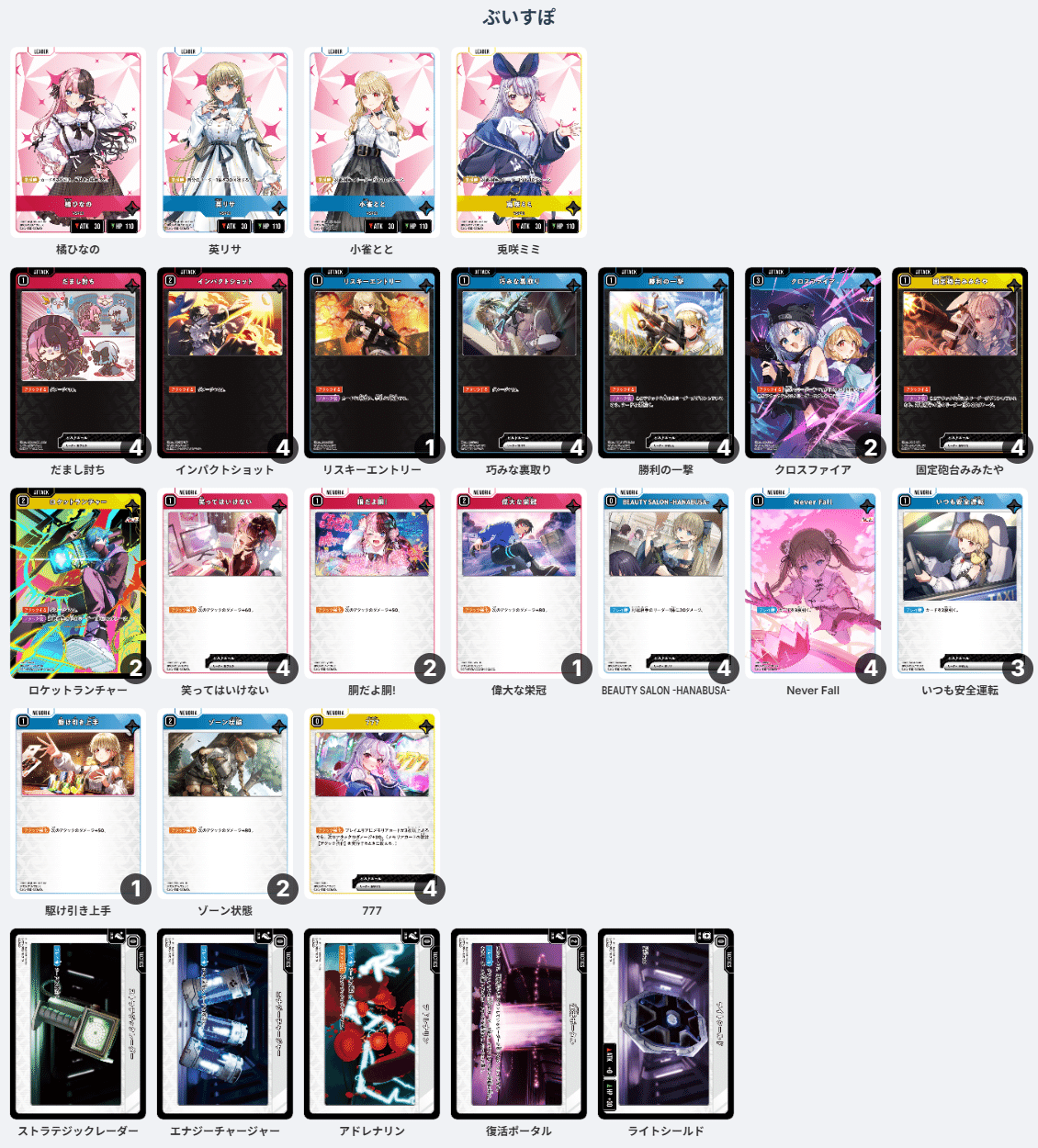 XrossStars】ぶいすぽデッキ紹介(Never Fall型)｜Chloe