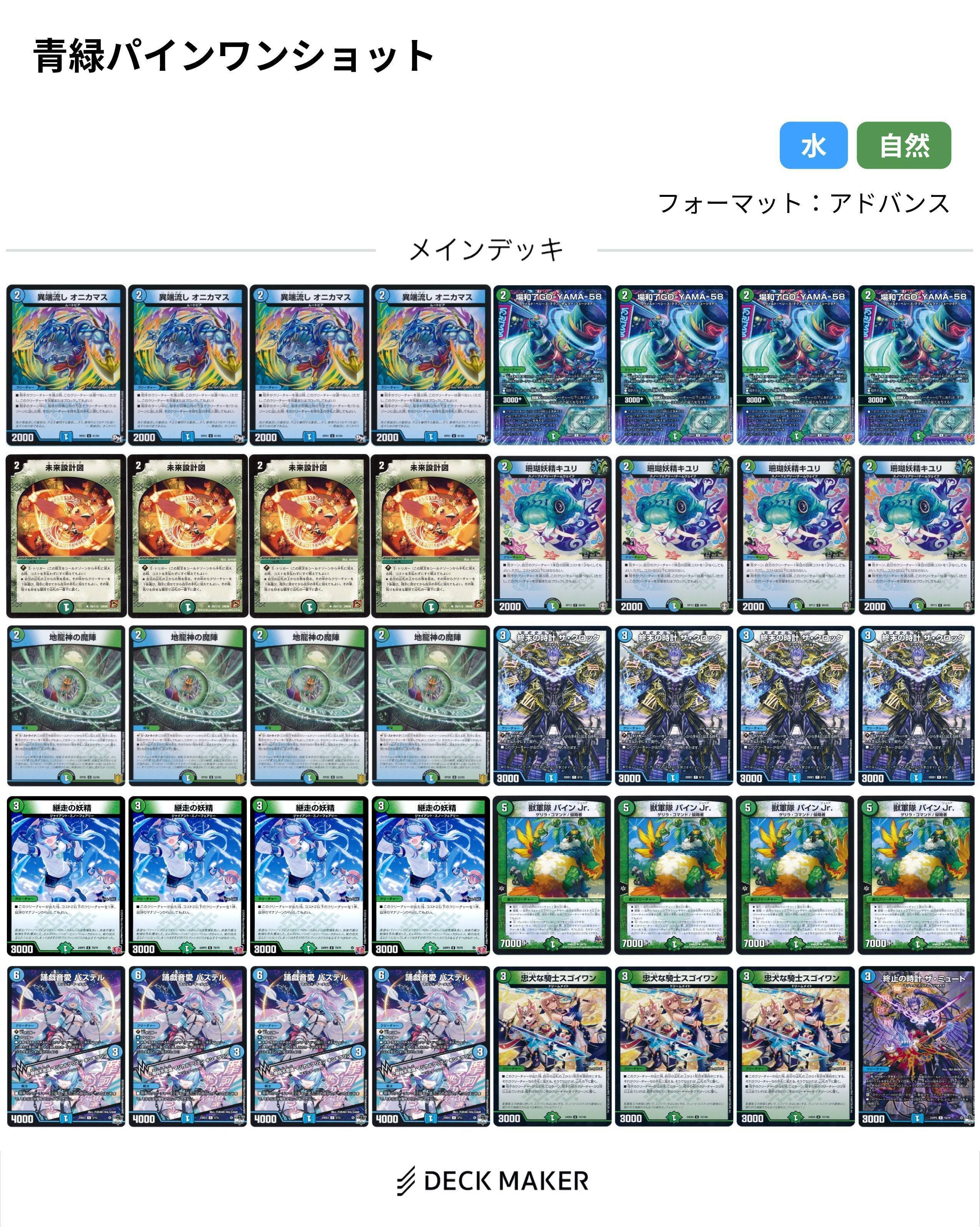 デュエマ】 カジュアルデッキ紹介 「青緑パインワンショット」篇｜赤野谷男