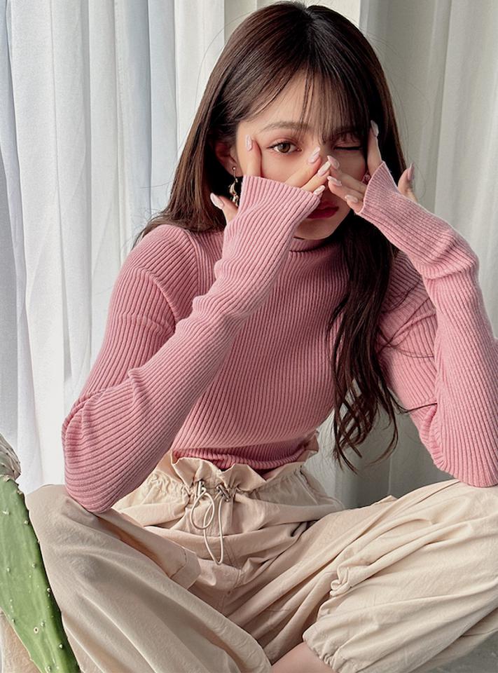 GRL(グレイル)の「サムホール付きハイネックリブニットトップス」 - PARTE