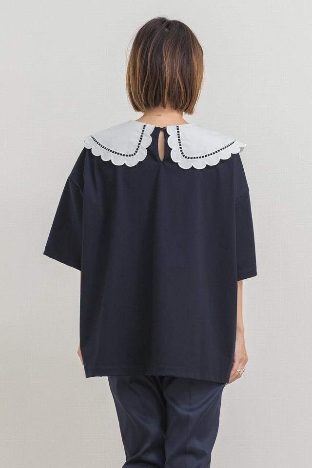 yori(ヨリ)の「スカラップカラーカットソー【2021SP】2月上旬入荷