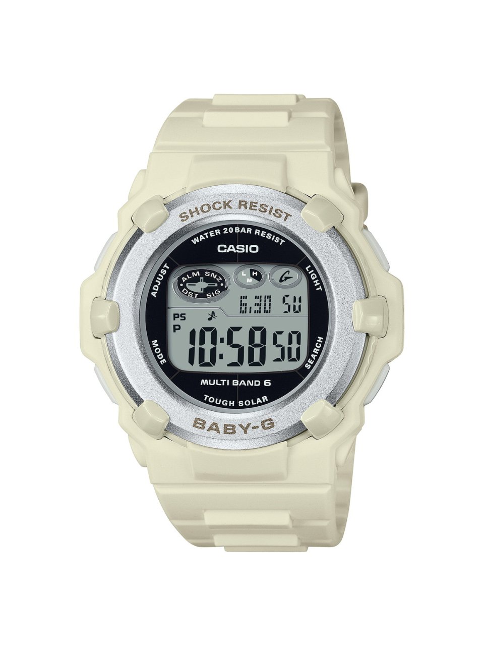 カシオ“BABY-G”から シンプルな薄型ラウンドフェイスの電波ソーラ