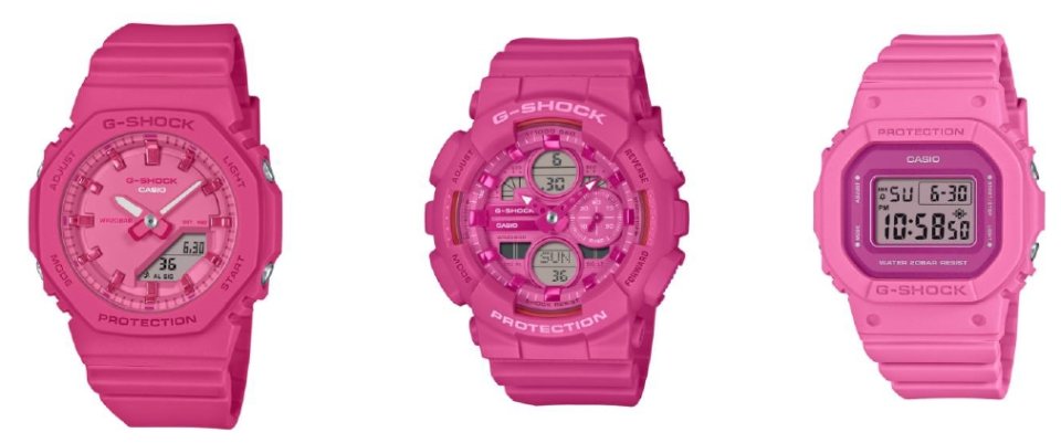 G-SHOCK”に「パワーピンク」をテーマにした3モデルが誕生～個性を映す