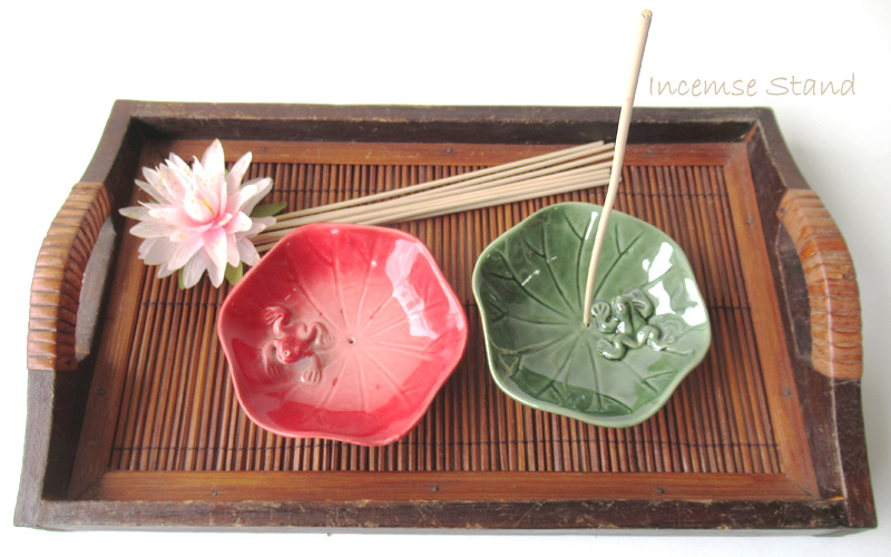 お香立て・蓮とカエル6544 | バリ雑貨・アジアン雑貨通販ApaApa