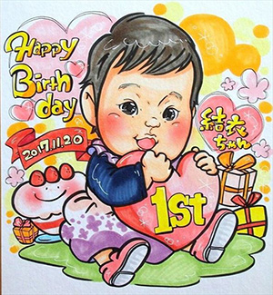 代引き不可】誕生日や記念日、寄せ書きなど様々な場面で活躍！似顔絵