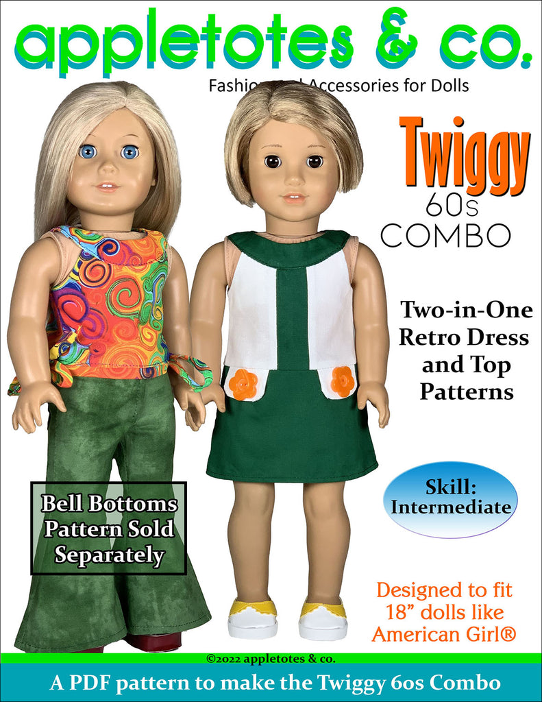 Twiggy 60s Combo 18 Inch Doll Sewing Pattern – Appletotes & Co.