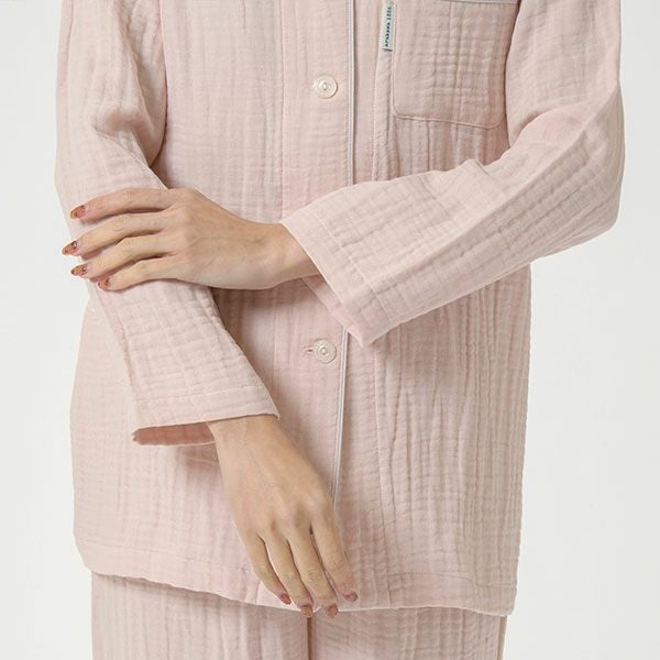 arakawa1886】 三重ガーゼ 無地 シームレス 婦人パジャマ | arakawa