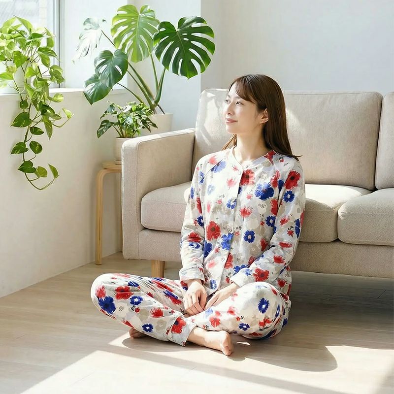 MOOMIN ムーミン】×【Amour アムール】スムースプリント フラワー