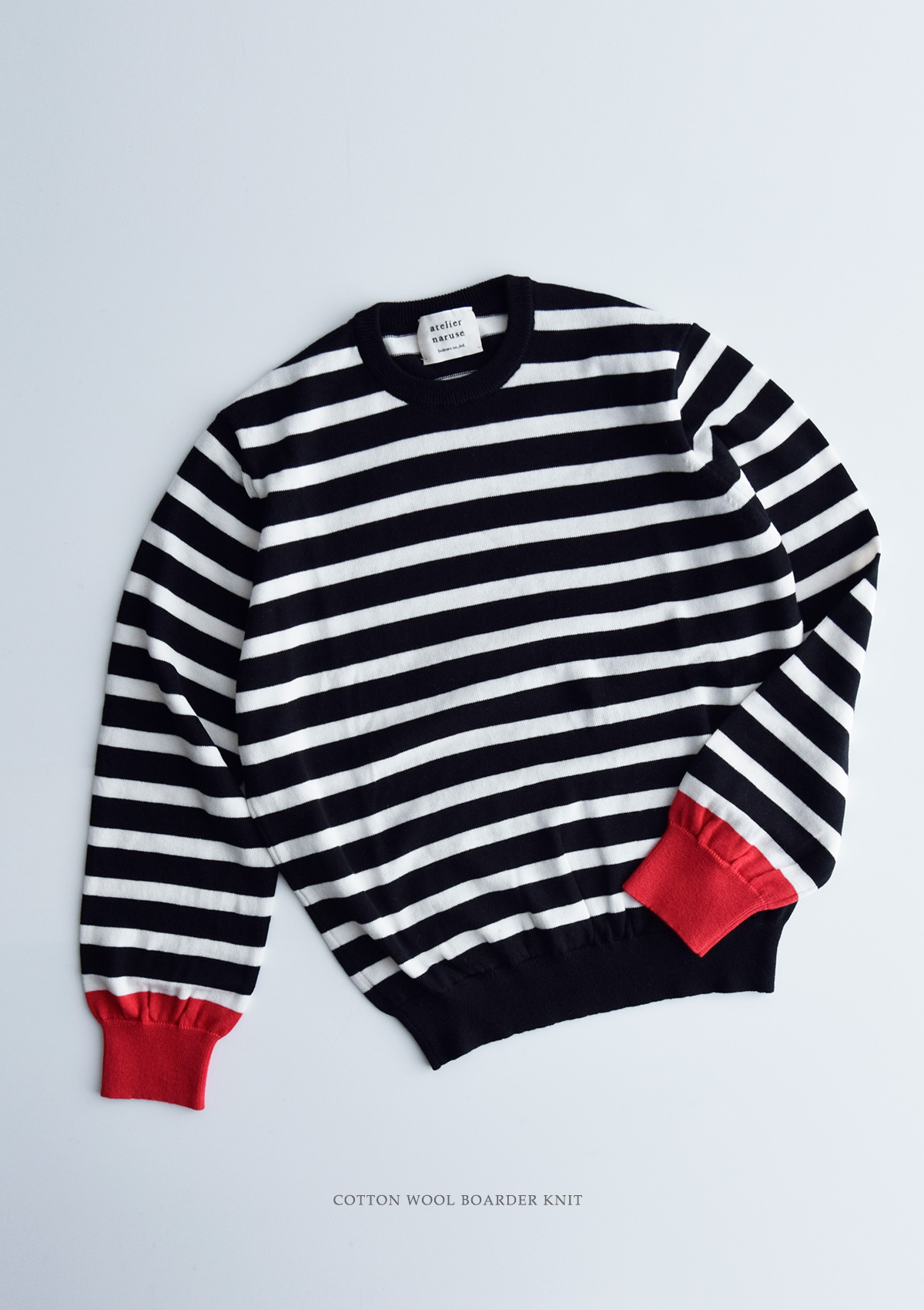 atelier naruse(アトリエナルセ)コットン ウール ボーダー ニット kt