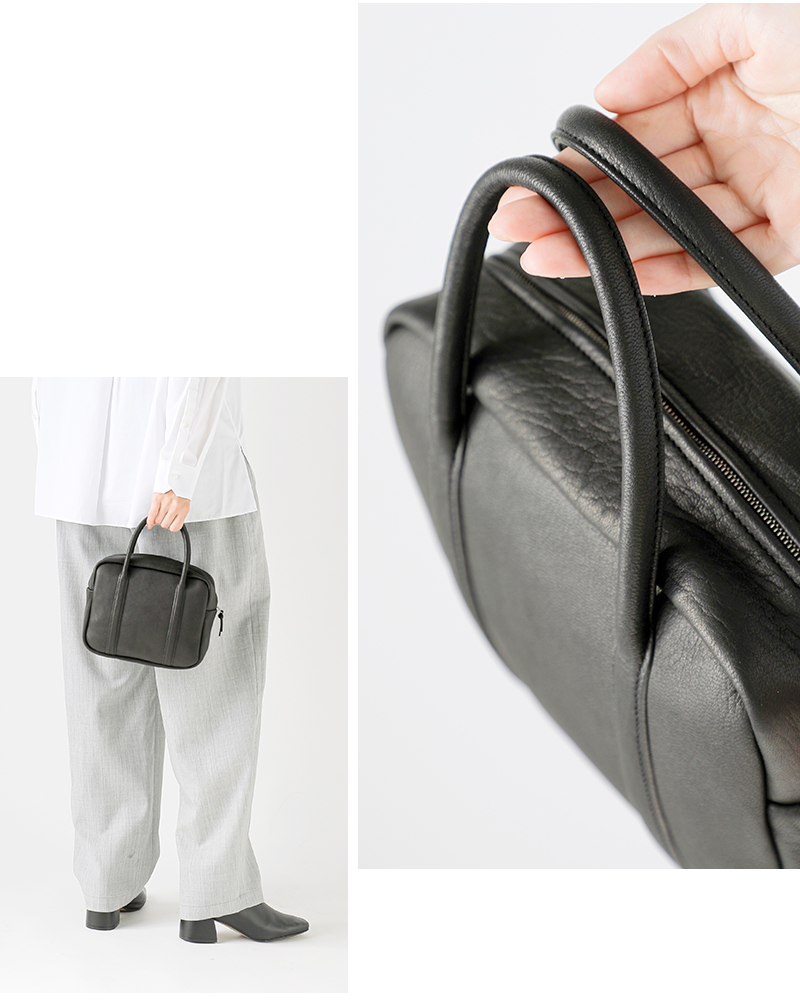 Aeta アエタ ディアレザー スクエア ボストン バッグ Sサイズ “SQUARE