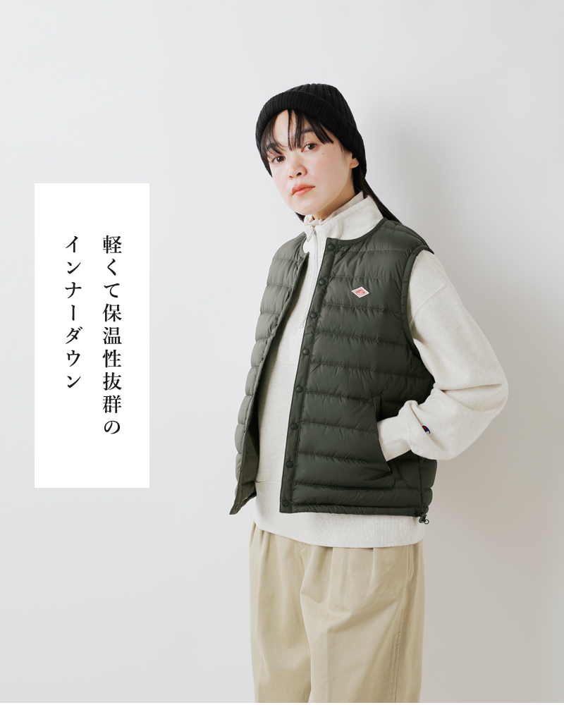 DANTON ダントン クルーネック インナーダウン ベスト dt-a0002nnf