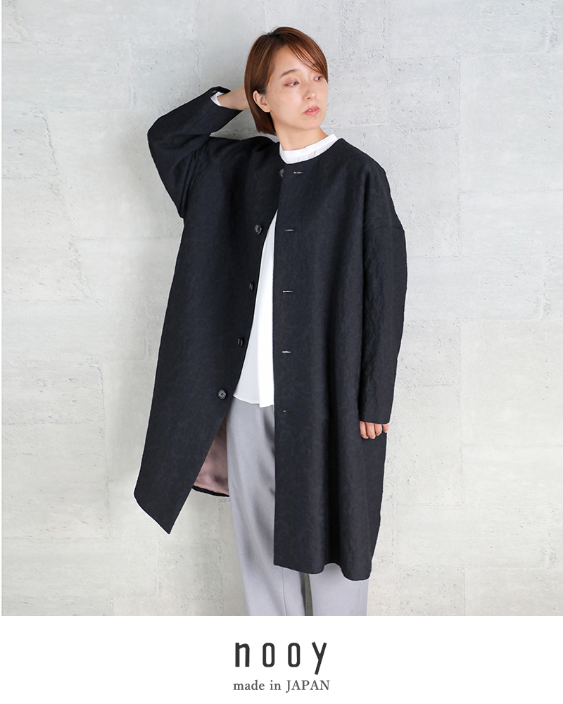 nooy ヌーイ アラベスク ジャガード シネマ コクーン コート nct24a02