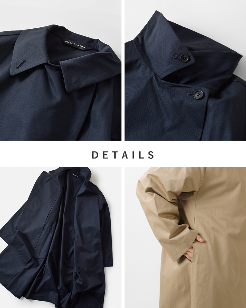 40%OFF】mizuiro ind ミズイロインド コットン トレンチライク コート