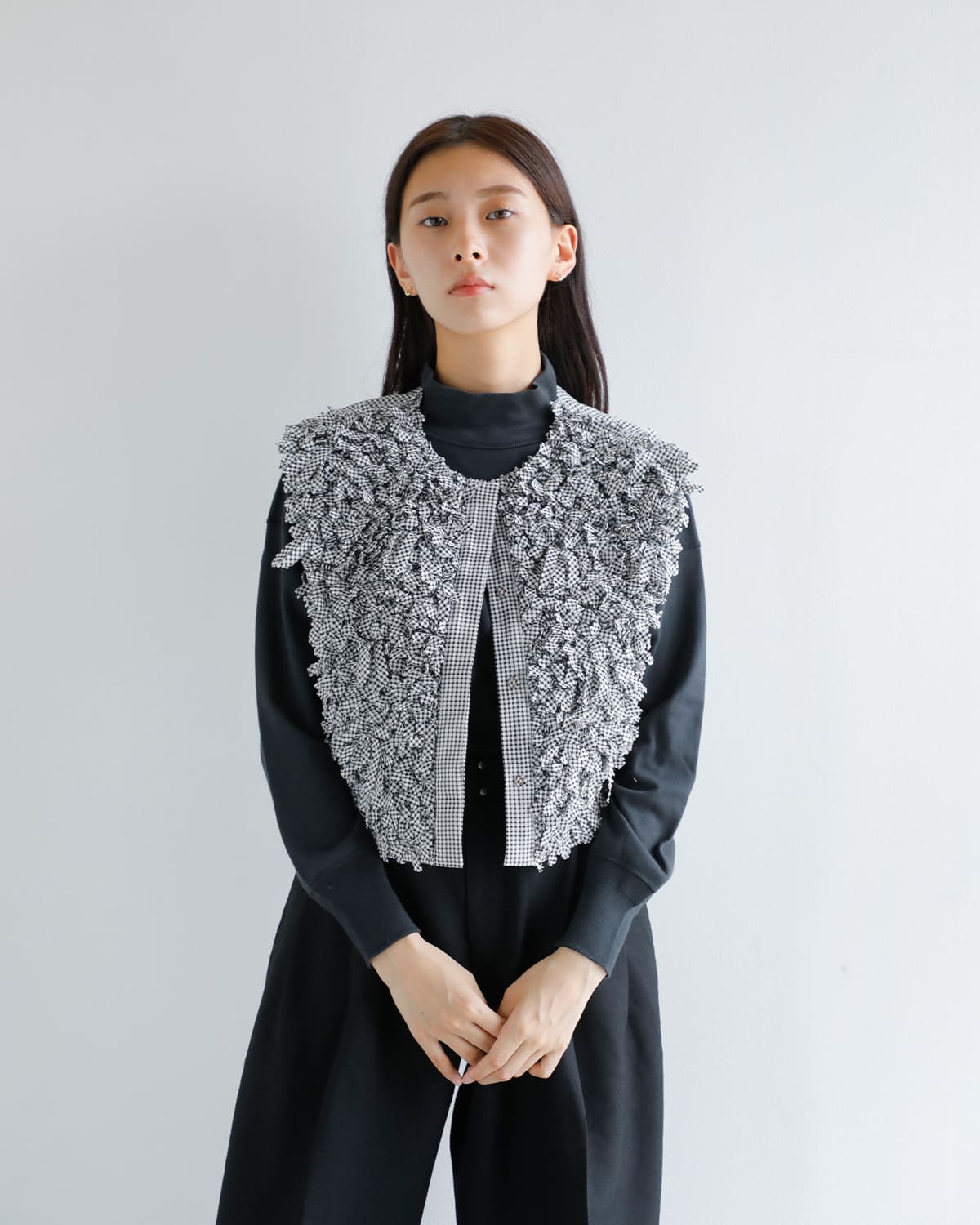 Pheeta フィータ リボン 切替 ベスト “Vivien” ph014c-25-25c-kk