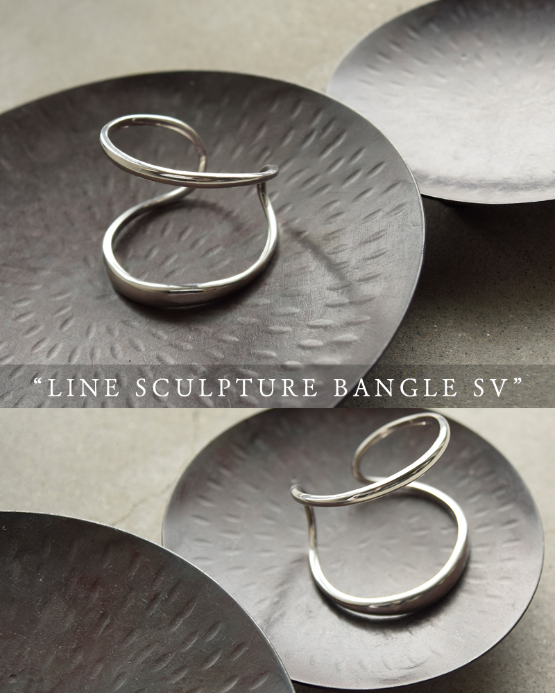 JAMIRAY ジャミレイ ライン スカルプチャー シルバー バングル “LINE