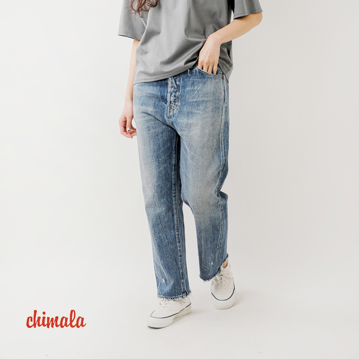 chimala チマラ セルビッチ デニム ワイド テーパード カット パンツ