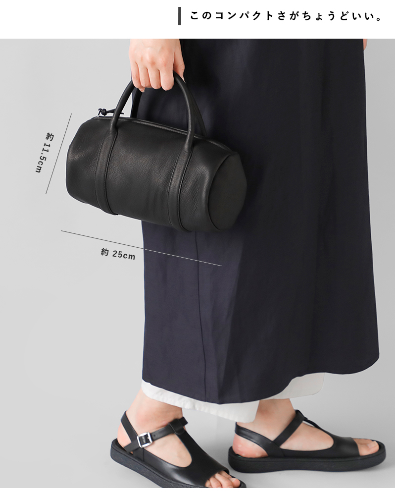 Aeta アエタ ディアレザー シリンダー ボストン バッグ “DEER” da101