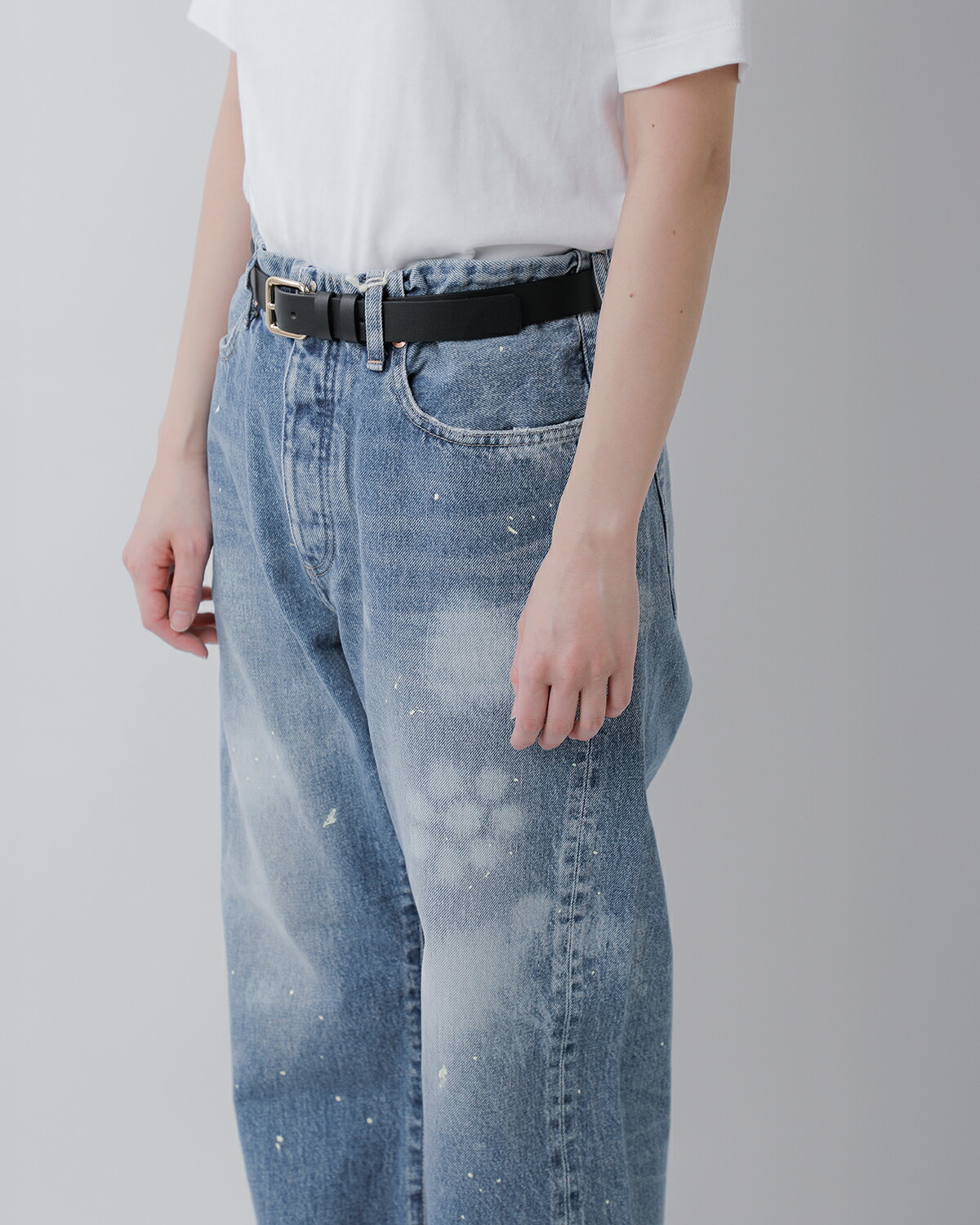 TANAKA タナカ コットン セルビッチ デニム ミッドライズ ストレート